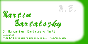 martin bartalszky business card